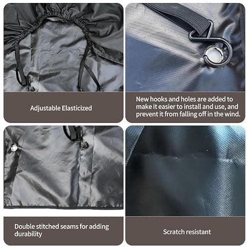 Tire Covers, 4pcs Black Outdoor Waterproof Tire Covers, Waterproof Anti-UV Snow Sun Rain Tire Protector Covers for RV, Truck,Trailer, Camper (30-32 Inch) thumbnail 4