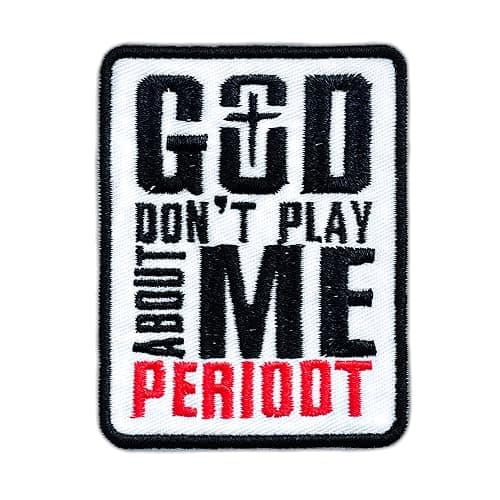 God Don't Play About Me Embroidered Patch Cross Christian Faith Fabric Embroidery Patches Religious Jesus Blessed Iron On Sew On Patches for Clothes Backpacks Hats Gifts for Adults Kids 3x2.3 Inches - Image 1