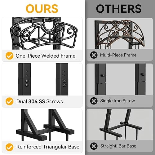 Garden Hose Holder Stand, Freestanding Metal Water Hose Storage Rack with Hooks for Outside Yard Lawn, Heavy Duty thumbnail 6