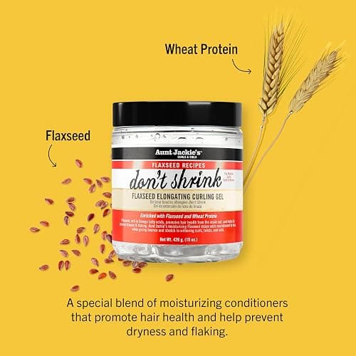 Aunt Jackie's Flaxseed Recipes Don't Shrink Elongating Hair Curling Gel for Natural Curls, Coils and Waves, Helps Prevent Dryness and Flaking, 15 oz thumbnail 3