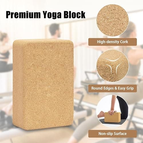 Hatha Yoga Cork Yoga Block, Natural Cork from Portuguese, Premium Brick, Eco-Friendly Yoga Accessories for Yoga, Pilates & Stretching thumbnail 2