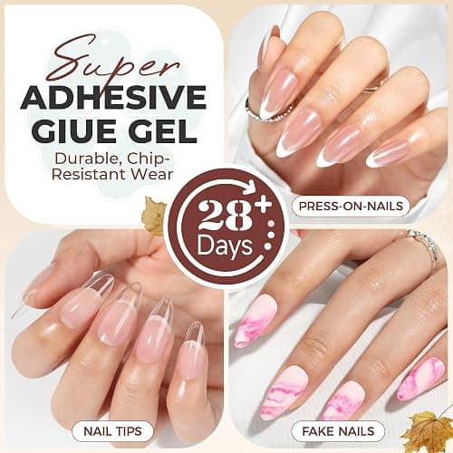 Gel Nail Glue for Press On Nails: 15ml UV Nail Glue for Nail Tips and Acrylic Fake Nails 6 in 1 Super Strong Gel Long Lasting Beginner Friendly DIY for Home Salon thumbnail 2