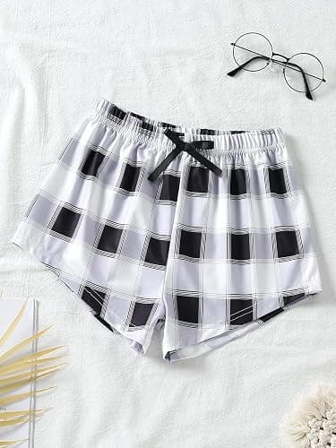 Milumia Girl's 3 Pieces Casual Plaid Print Elastic Waist Comfy Summer Fall Shorts thumbnail 4