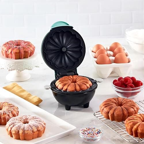 Cake Maker Lava Cake Maker Mini Donut Maker Waffle Maker Pancakes Maker Machine for Breakfast, Snacks, Desserts Non-stick Surface, Cake Machine, Double-sided Heating, Pink thumbnail 8