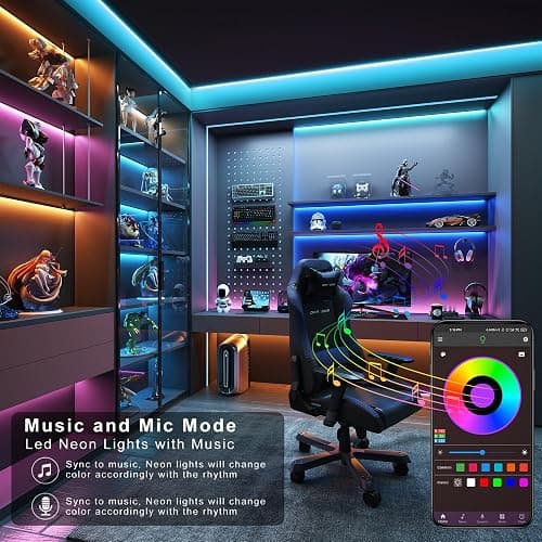 Ledagic Led Lights for Bedroom 150 ft (2 Rolls of 75ft), Music Sync RGB Led Strip Lights with Remote App Control, Color Changing Led Lights for Room Home Kitchen Party Decor thumbnail 5
