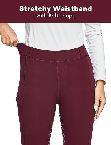 FitsT4 Sports Women's Winter Horse Riding Pants with Zipper Pockets Full Seat Riding Tights Fleece Lined Equestrian Breeches thumbnail 6