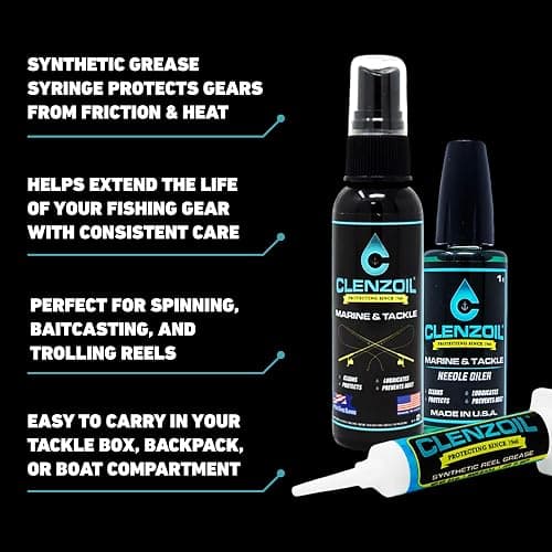 CLENZOIL Marine & Tackle Reel Care Kit - with Fishing Reel Oil & Grease - All-in-One Cleaning Kit - for Freshwater & Saltwater Reels - Fish Reel Maintenance Kit thumbnail 5