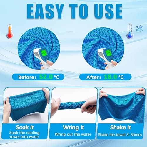 4 Packs Cooling Towel, 40" x 12" Microfiber Cooling Towels for Neck and Face, Soft Breathable Gym Towel for Working Out with Waterproof Bag & Carabiner, Sweat Towels for Running, Yoga, Travel, Climb thumbnail 7