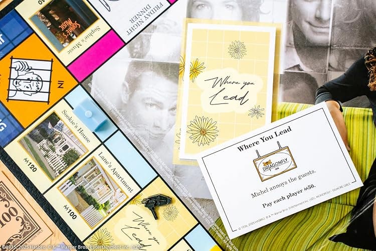 Monopoly: Gilmore Girls, Buy, Sell & Trade Iconic Stars Hollow Locations, Includes 6 Collectible Tokens Like Coffee Cup & Luke’s Hat, Fun Game for Fans & Families, Official Gilmore Girls Merchandise thumbnail 9