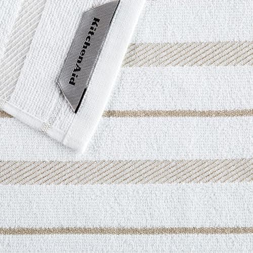 KitchenAid Albany Dishcloth 8 Pack Set, Milkshake/White, 12"x12" thumbnail 5