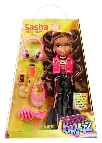 Alwayz Bratz Sasha Fashion Doll with 10 Accessories and Poster - Image 1