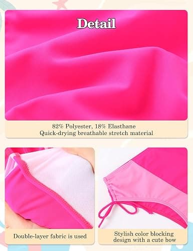 FoWear Girls Swimsuits Bikini Set 2 Pieces Color Block Bikini with Adjustable Shoulder Strap Girls Bathing Suit 7-16Y thumbnail 7