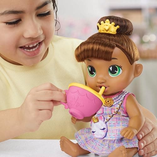 Baby Alive Bubbly Tea Party Sophia Sparkle Doll with Teapot Accessories, Brown Hair, 11 Inches, Kids Toys, Ages 3+ thumbnail 12