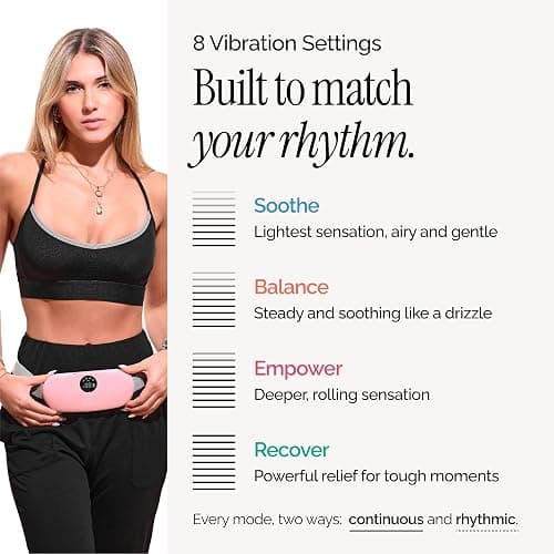 Menstrual Heating Pad for Period Cramps – Portable Heating Pad for Period Cramps Relief with Heat & Massage, Wearable Cordless Warmer for Pain Relief, Rechargeable & Wireless for Women thumbnail 4