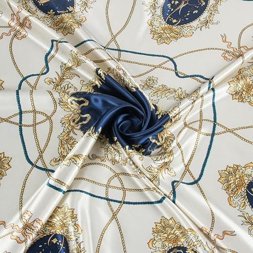 RIIQIICHY Head Scarf for Women Like Silk Scarf Hair Scarf Printed Square Scarf Bandanas for Women 35 Inches thumbnail 6