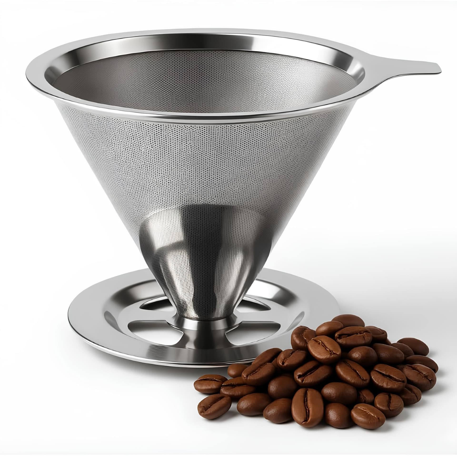 Coador de Café 103 Filtro Inox Reutilizável Premium – Peneira de Aço Durável e Sustentável, Sem Uso de Papel, Econômico e Ecológico, Fácil de Usar e Limpar, Preserva o Sabor Natural do Café - Image 1