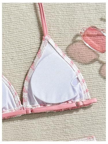 RoseSeek Girl's Tie Dye Smocked 2 Piece Swimwear Sets Backless Halter Bikini Cute Brief Bathing Suit thumbnail 4
