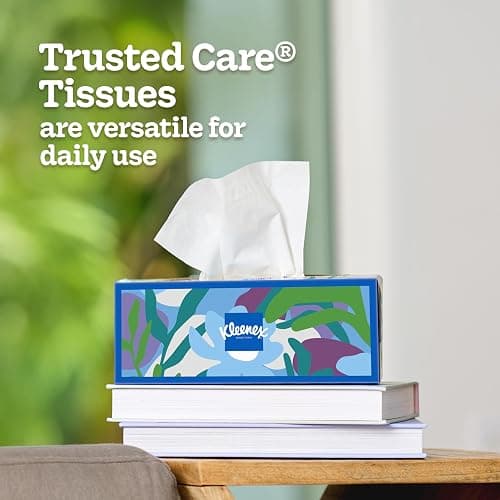 Kleenex Trusted Care Facial Tissues, 3 Flat Boxes, 160 Tissues per Box, 2-Ply (480 Total), Packaging May Vary thumbnail 3