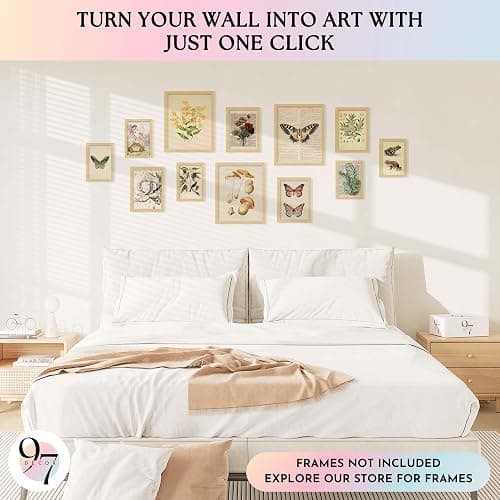 97 Decor Cottagecore Wall Art - Vintage Fairycore, Boho Fairy Room Decor, Nature Earthy Posters For Room Aesthetic, Mushroom Cottage Core Wall Art For Dorm Bedroom (unframed) thumbnail 3