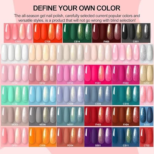 COSCELIA 53pcs Gel Nail Polish Kit with U V light and Drill Starter Kit 35 Colors Gel Nail Polish with 5pcs Top Base Coat Nail Art Professional Gel Manicure Kits Christmas Gifts for Women Teens Girls thumbnail 6