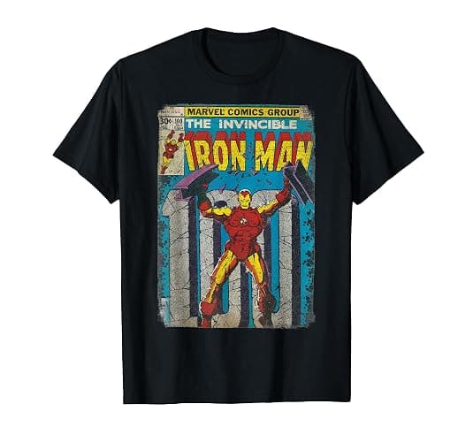 Iron Man Classic Retro Comic Vintage Cover Graphic T-Shirt T-Shirt - Image 1