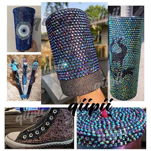 qiipii 24 Color 3mm Jelly Resin Rhinestones for Bedazzling Crafting Flatback Stones Bedazzler Kit Colorful Gems Diamonds Charms for Nails Eyes Face Makeup Tumblers Bottles DIY Crafts Shoes Phones thumbnail 6