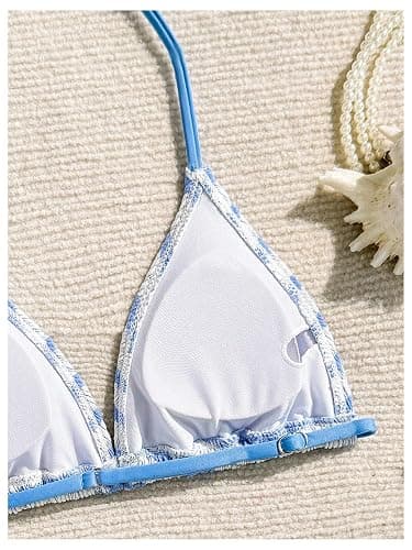 RoseSeek Girl's Tie Dye Smocked 2 Piece Swimwear Sets Backless Halter Bikini Cute Brief Bathing Suit thumbnail 3