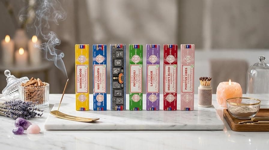 Satya Incense Gift Set Nag Champa, Super hit, Dragon's Blood, Sandalwood, Patchouli, Lavender, Positive Vibes, 15 g thumbnail 2