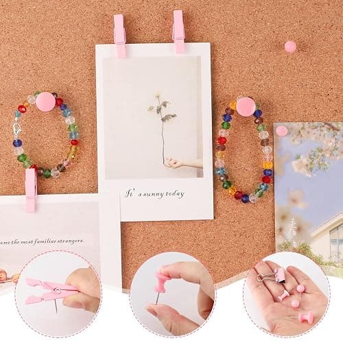 200 Pieces Pink Push Pins Thumb Tacks Cute Decorative Push Pins for Cork Board Bulletin Boards Wall Maps Pictures Office Supplies thumbnail 4