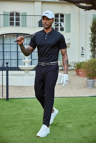 PINSPARK Golf Polo Shirts for Men Quick Dry Short Sleeve Collared Shirt Slim Fit Summer Casual Polos Shirt thumbnail 2