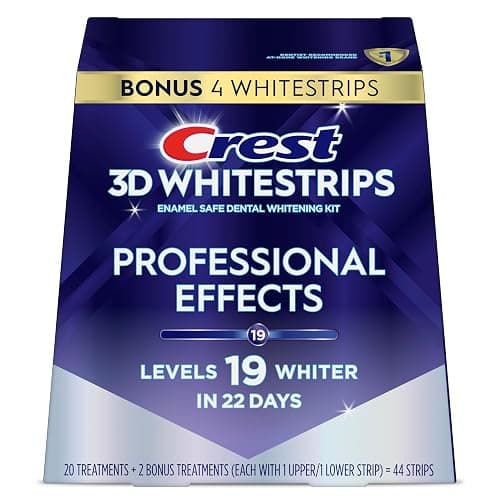 Crest Teeth Whitening Strips, Crest 3D Whitestrips Professional Effects, Enamel Safe Teeth Whitening Kit, 22 Treatments (44 Strips), Professional-Level Whitening, 19 Levels Whiter thumbnail 9