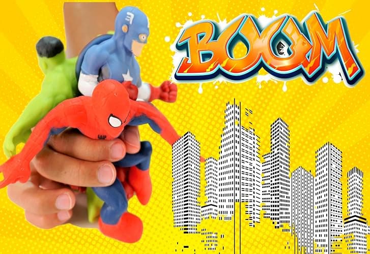 JA-RU Marvel Avengers Stretchy Toys (2 Units Assorted) Heroes Squish & Pull Toys. Hulk & Spiderman Calming Fidget Toy, Stress Toys for Kids & Boys Toys DEF-6900-2 thumbnail 3