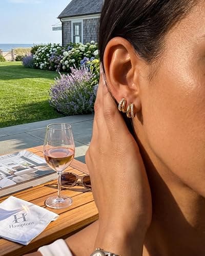 MUMREUES Gold Hoop Earrings for Women Huggie Hoop Earrings Jewelry Gifts | Hypoallergenic Earrings,Earrings for Sensitive Ears Women,Dainty Earrings for Women Trendy,Jewelry Gifts, thumbnail 7
