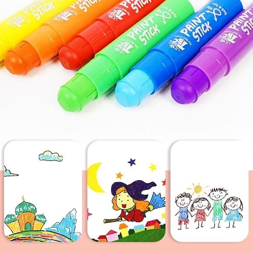 TBC The Best Crafts Paint Sticks, 12 Colors Pastel, Washable, Non-toxic, Tempera Paint Sticks for Kids and Students thumbnail 4