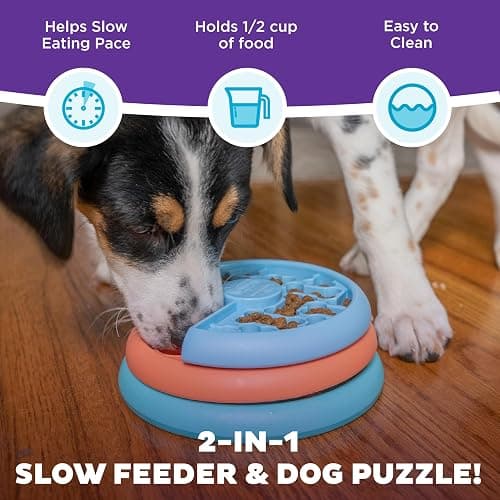 Outward Hound by Nina Ottosson Lickin’ Layers Small 3-in-1 Dog Puzzle Feeder, Lick Mat & Slow Bowl – Puppy Enrichment Toy for X-Small & Small Dogs, Dishwasher Safe, Holds 1.5 Cups of Wet or Dry Food thumbnail 2