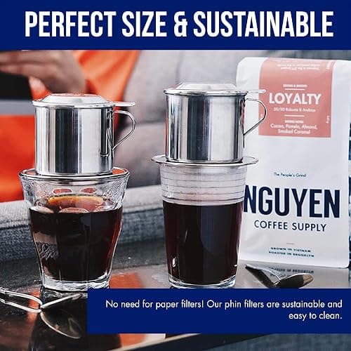 Nguyen Coffee Supply - Original Phin Filter: Stainless Steel 4oz Chamber 3.25 inch plate Diameter, Perfect Cup of Phin Drip Coffee in 5 minutes [4 oz] thumbnail 7