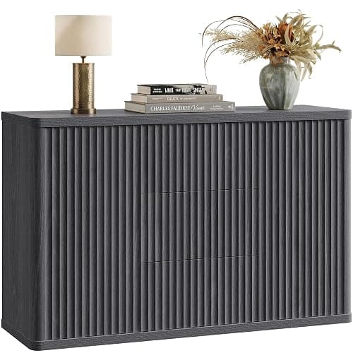 SICOTAS Buffet Cabinet with Storage 54.7" Large Modern Accent Storage Cabinet with Doors and Shelves Wooden Fluted Sideboard Credenza Buffet Table Coffee Bar for Living Room Kitchen Dining Room - Image 1