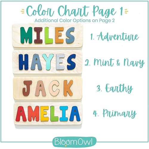 Personalized Wooden Name Puzzle for Kids, Handmade in USA by Bloom Owl, Custom Baby Gifts for Boys and Girls Easter or First Birthday, Montessori Toys for Toddlers 1-3, Baby Puzzle thumbnail 8