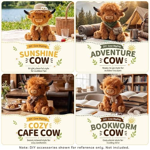 HOTHUGZ Electric Heated Highland Cow Plush, USB Heating Pad Stuffed Animal with Auto Shut-Off, Soft Warm Plush for Stomach, Belly, Back, Neck, Unscented Gift for Women Girls thumbnail 7