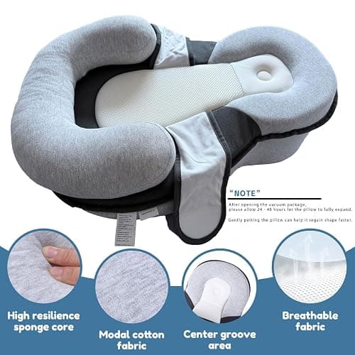 Baby Feeding Support Wedge Pillow, Infant Nursing Cushion with Gentle Incline for Bottle Feeding and Tummy Time, Portable Lounger Support thumbnail 6