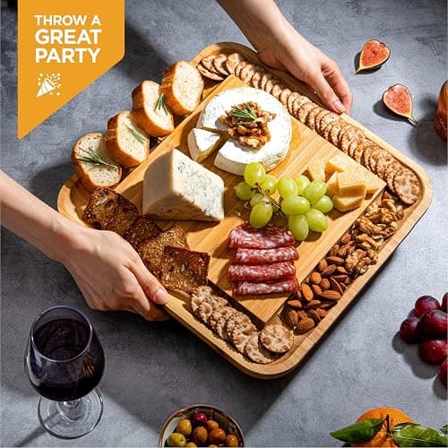 Charcuterie Board Gift Set - Bamboo Cheese Board and Knife Set - Housewarming Gifts for New Home, Wedding Gifts for Couples 2025, Bridal Shower Gifts, Birthday Gifts for Women thumbnail 2