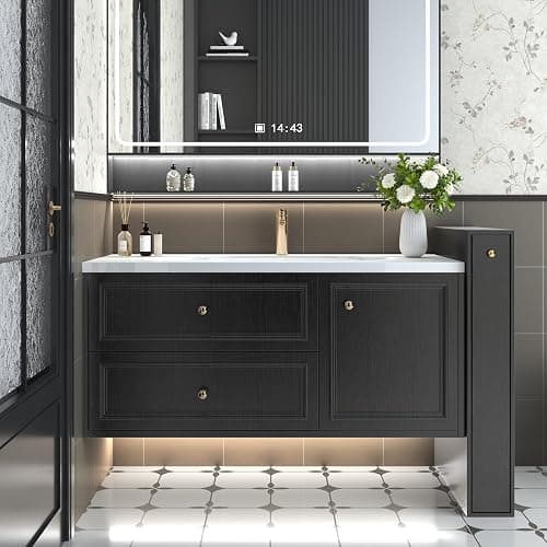 Abyssaly Black Wood Peel and Stick Wallpaper Decorative Self-Adhesive Contact Paper Film for Furniture Real Wood Contact Paper for Cabinets and Drawers Easy to Clean17.71" X 78.7" thumbnail 6