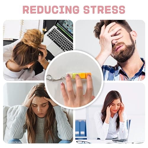 XQC 3PCS Keyboard Fidget Toy - Crisp Clicking Stress Relief Toy for Adults, Portable Sensory Anxiety Relief Keychain (Multicolor) thumbnail 6