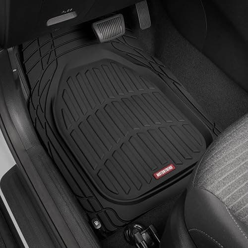 Motor Trend FlexTough Floor Mats for Cars, Black Deep Dish All-Weather Car Mats, Waterproof Trim-to Fit Automotive Floor Mats for Cars Trucks SUV, Universal Floor Liner Car Accessories thumbnail 2