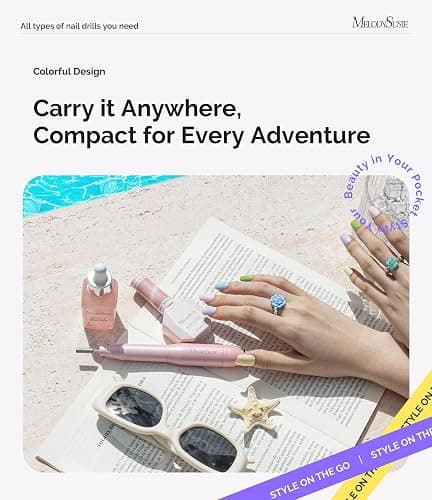 MelodySusie Pen-Shaped Portable USB Nail Drill, PC120I 20000RPM Electric Nail File with Compact Design for All Nail Care, Manicure Polishing, Shaping & Gel Removal at Home for Beginners thumbnail 8