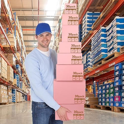 8x8x4 Pink Shipping Boxes, 30 Pack Mailing Boxes for Small Business, Corrugated Cardboard Boxes for Shipping, Packaging thumbnail 2