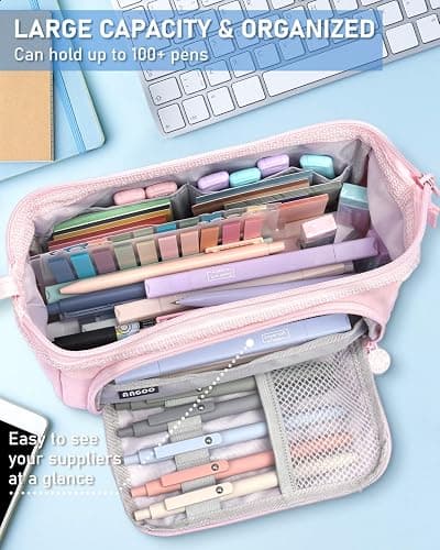 Nicpro 57 PCS Aesthetic Book Annotation Kit with Pen Case, 12 Dual Highlighters, 5 Gel Pens, 6 Mechanical Pencil, 2 Markers 1200PCS Transparent Sticky Notes and Tabs for Bible Study Student Stationary thumbnail 3