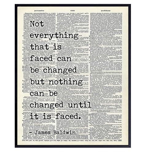 James Baldwin Motivational Quote - Black African American Wall Art - Inspirational Room Decor - Civil Rights Home, Office or Classroom Decoration - Gift for Teacher -Black History Month Poster Print - Image 1