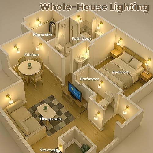 Vintage Battery Operated Wall Sconces: Set of 2 Rechargeable Wireless Decor | 5000mAh Cordless Dimmable Lights Remote Control, Antique Brass Powered Sconce, Cognac Flower Glass Light for Bedroom Bedside thumbnail 9