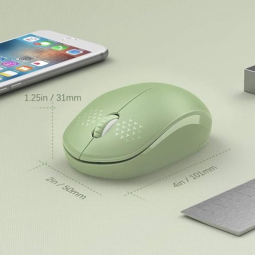seenda Wireless Mouse, 2.4G Noiseless Mouse with USB Receiver Portable Computer Mice for PC, Tablet, Laptop with Windows System (Olive Green) thumbnail 6